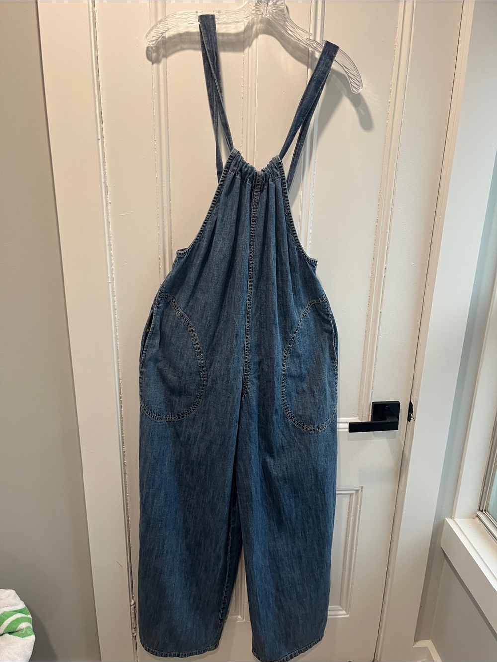 Free People Denim Wide-Leg Jumpsuit in Blue